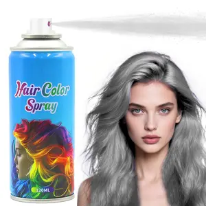 Gray Hair Dye, Gray Hair Spray, Temporary Hair Color Spray For Women Men, Temporary Hair Dye, Washable & Non-Sticky Hair Wax For Cosplay Party, DIY, Christmas Party, Halloween (120 ml)