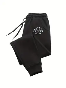 Men's Heavyweight 260gsm Gym Jogger Sweatpants - 60% Cotton 40% Polyester Blend Athletic Workout Pants with Drawstring Waist & Cuffed Hem
