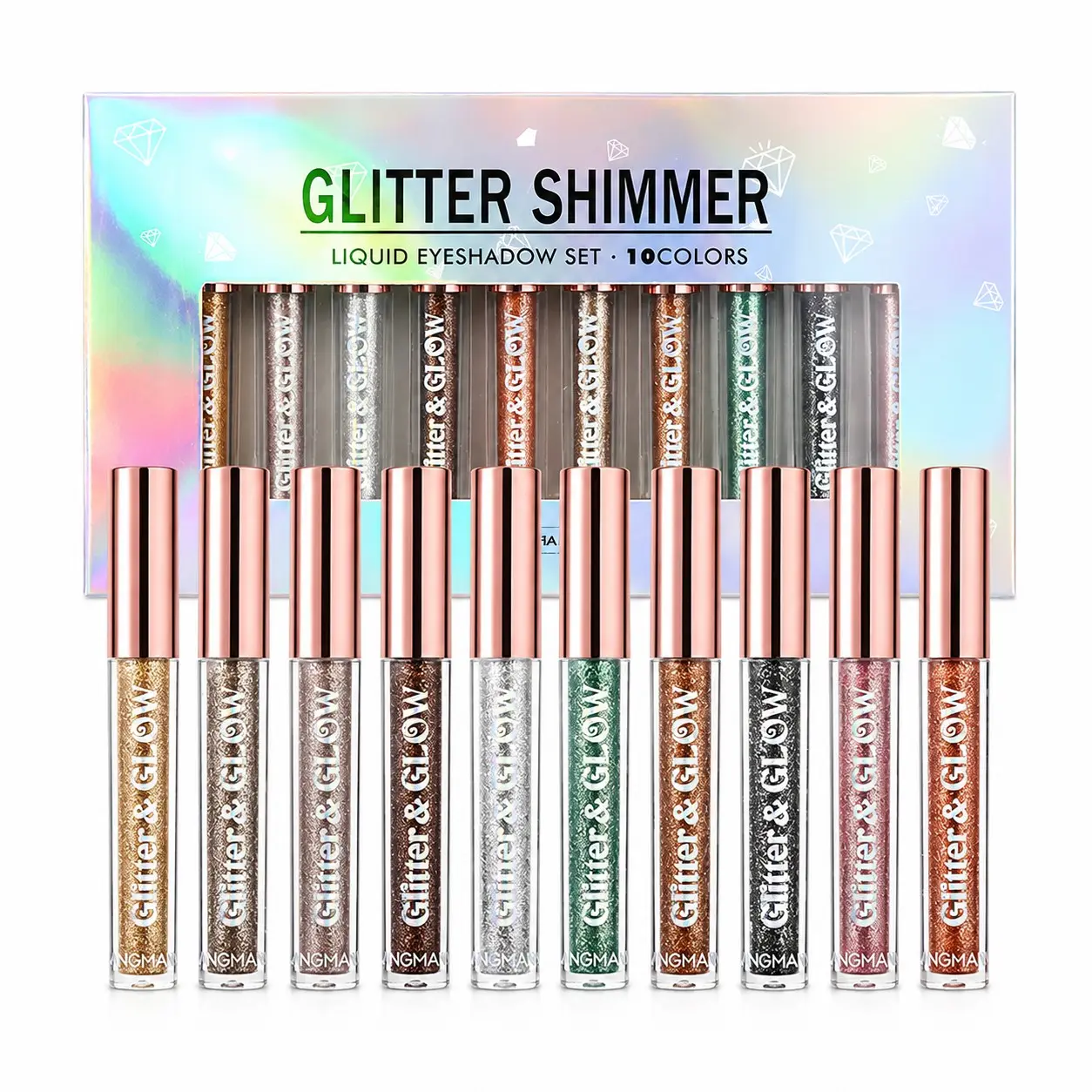 Glitter Liquid Eyeshadow, 10pcs/set Shimmering Eye Shadow, Glitter Eyeshadows, Sparkling Eye Makeup Products for All Styles and Occasions, Cosmetic