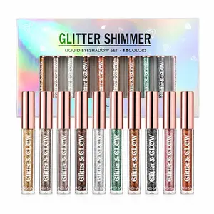 Glitter Liquid Eyeshadow, 10pcs/set Shimmering Eye Shadow, Glitter Eyeshadows, Sparkling Eye Makeup Products for All Styles and Occasions, Cosmetic