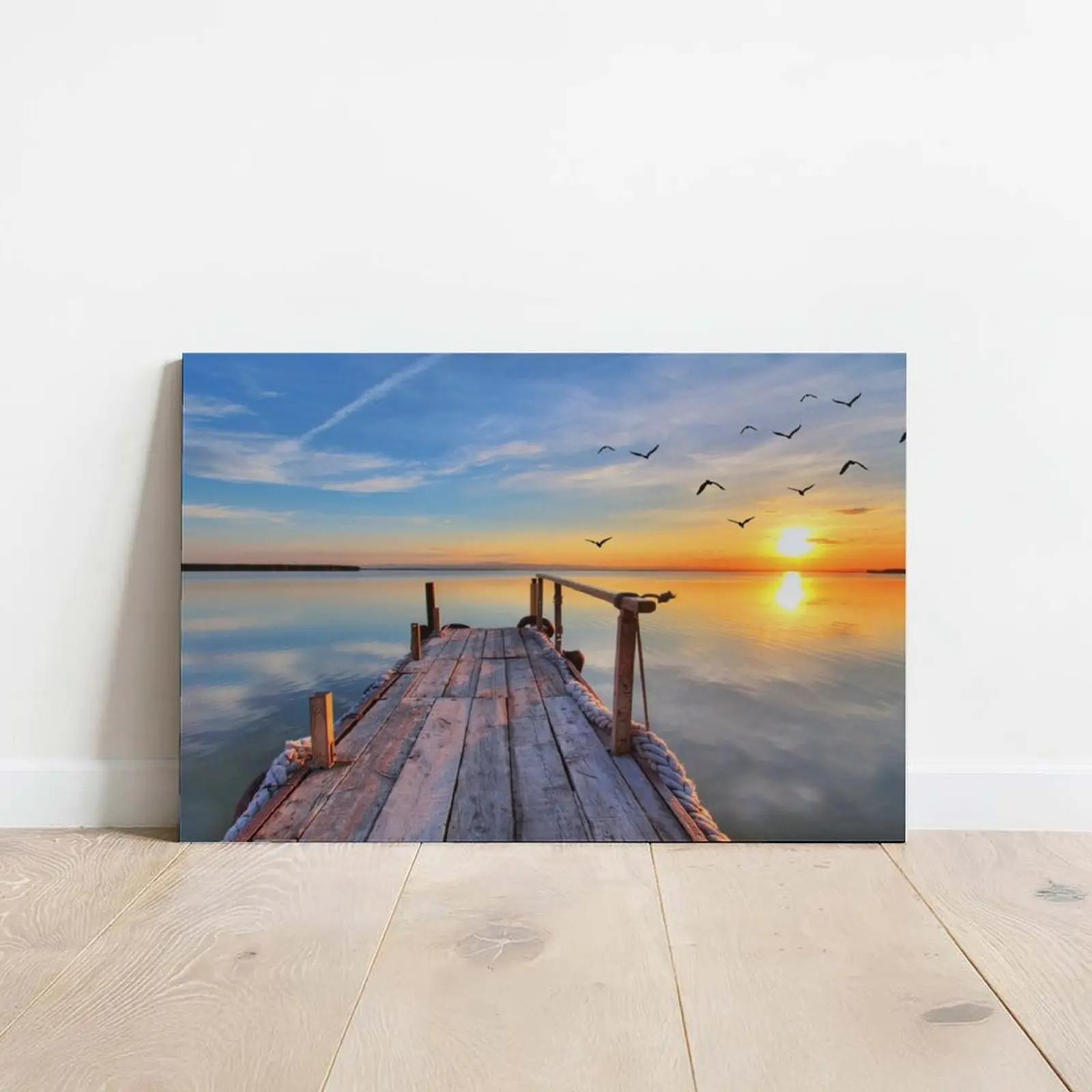 Sunset Landscape Nature Pattern OceanInspired Design Canvas Painting, 1Count Canvas Wall Art Vibrant PrintPoster Print, Wall Decor for Home Living RoomBedroom Office Artwork