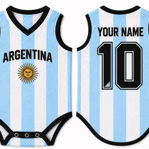 Argentina  Dog Soccer Jersey, Customizable Pet Football Shirt, Game Day Outfit