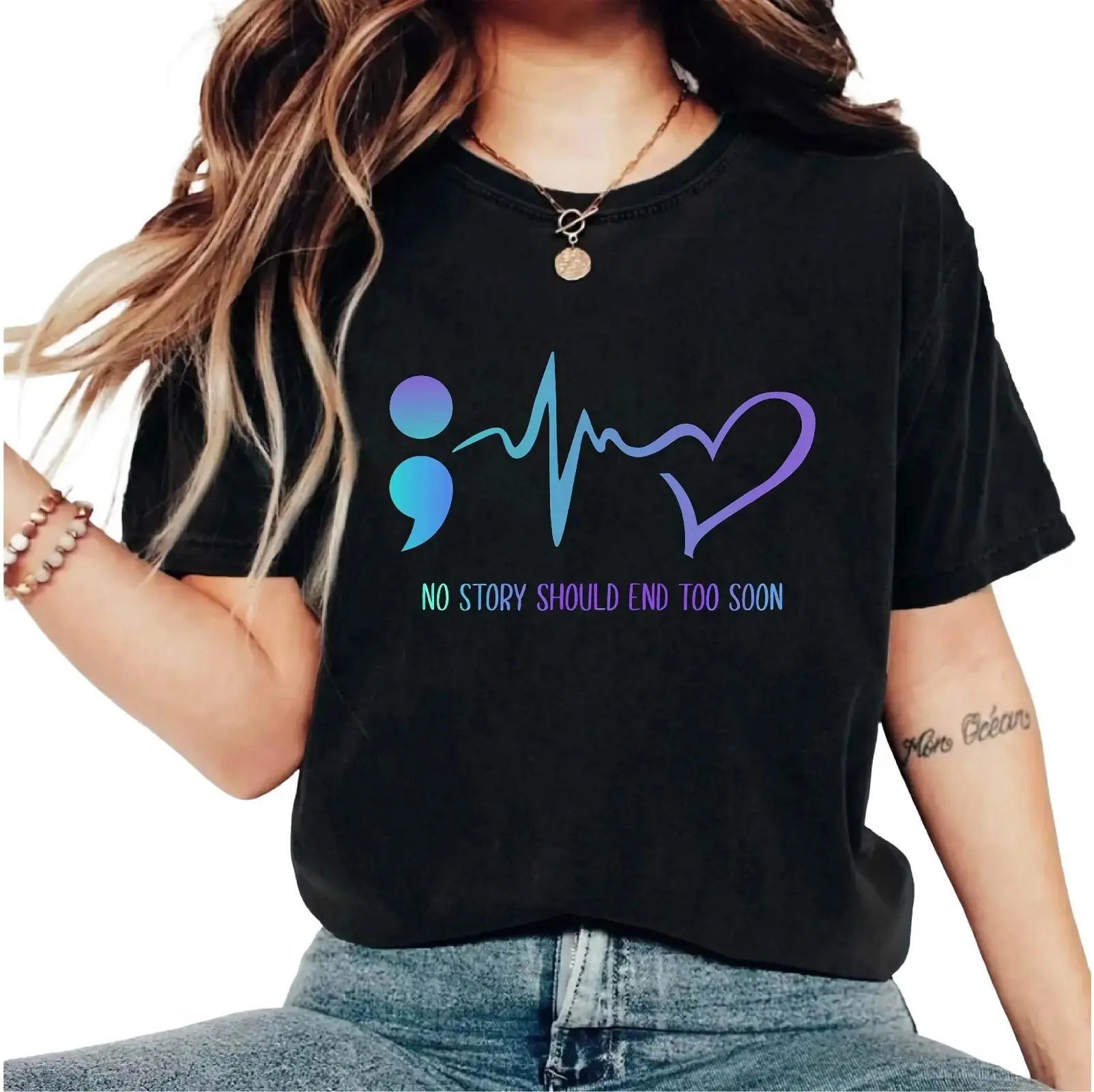 No Story Should End Too Soon T-shirt, Suicide Prevention Awareness Shirt, Mental Health Week Girt Tee, Psychologist Short Sleeve, Therapist Appreciation Tee.