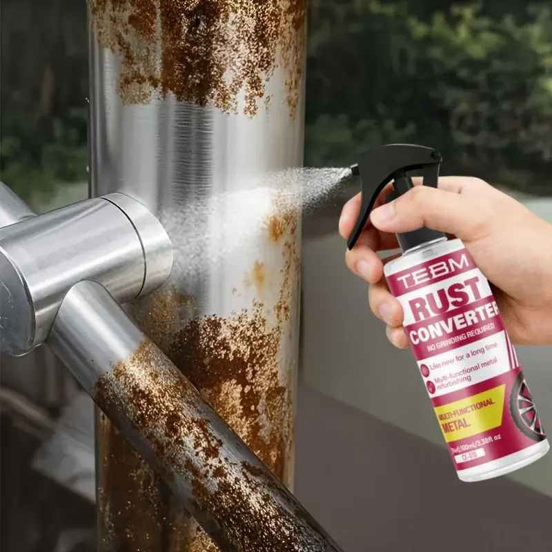 Universal Rust Converter Spray, Rust Removal Spray, No Sanding Needed Automotive Metal Rust Remover for Auto Rims and Chassis, Effective Rust Treatment for Industrial & Metal Parts