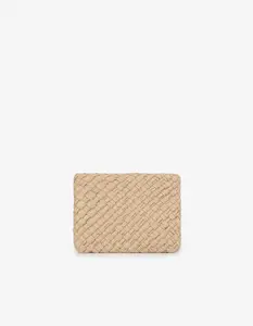 NIEVES WOVEN CLUTCH LIGHT TAN