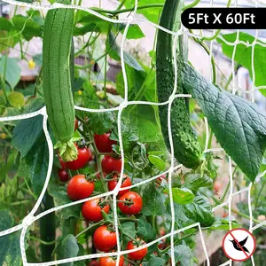 Humwam 5ft x 60ft Heavy Duty Trellis Netting for Climbing Plants & Garden Support