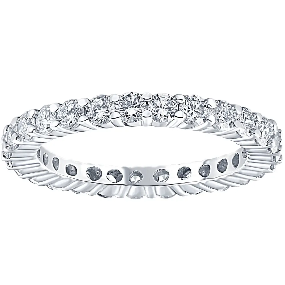 1 1/2ct 14k White Gold Round Diamond Womens Eternity Anniversary Stackable Wedding Ring 1 1/2ct 14k White Gold Round Diamond Womens Eternity Anniversary Stackable Wedding Ring