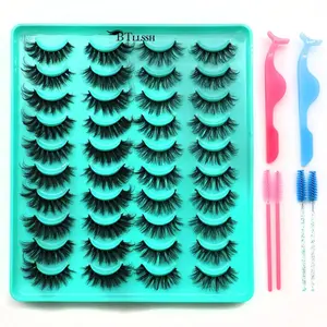 Fluffy Curling False Eyelashes Kit, Natural Look Eye Makeup Strip Lashes for Women & Girls, Volumized Cluster False Eyelashes for Eye Makeup Enhancement, Cosmetic False Lashes