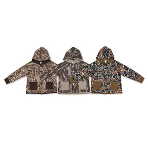 Kids' Camouflage Jacket - Long-Sleeve Hooded Coat with Pockets for Black Friday Outdoor Use