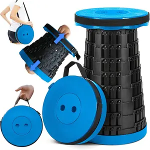 2025 Upgraded Collapsible Stool, Portable Folding Stool Max 620lb, Height Adjustable Retractable Telescopic Seat, Travel Chair, Foldable Camping Seat or Footrest  for Outdoors