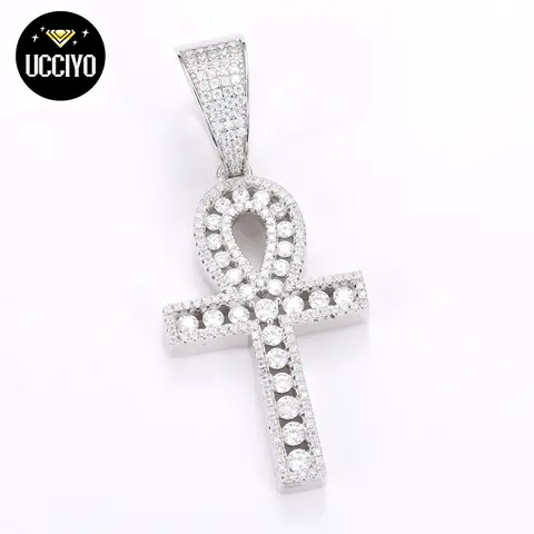 UCCIYO Cross Pendant P269 S925 Sterling Silver Moissanite Pendant Necklace For Women Men Iced Out Hip Hop Party Jewelry Gifts【#P269 】