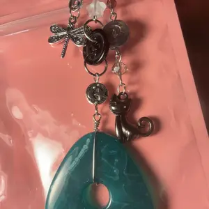 Coral Inspired Keychain, Amulet Bag Charm, Cat & Dragonfly Keychain, Gothic Aesthetic Fashionable Alloy Keychain, Stylish Keychain