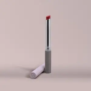Ultra-slim Refillable Lipstick with Squalane Jojoba Seed Oil Shea Butter Vitamin E Cooling Sensation Lightweight Hydrating Balm for Continuous Moisture and Glossy Finish