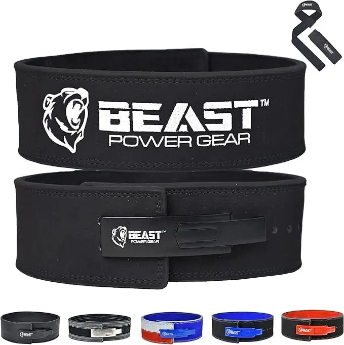 Weight Lifting Belt Lever Buckle 10MM Thick & 4 Inches Free Strap Weightlifting Belt, Gym Belt for Powerlifting, Lever Belt for Men Women