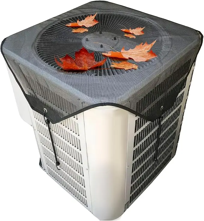Outdoor Central Air Conditioner Mesh Cover 28x28in, Breathable Top Design Efficient Ventilation AC Unit Protector, Stop Dust Debris Leaves Clogging, All Season Eco Durable Condenser Guard windproof dustproof outside external machine all-season use