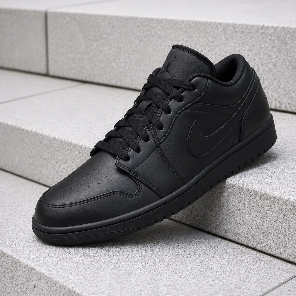 Nike Air Jordan 1 Low Triple Black Men's Fashion Sneaker New