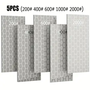 5-Piece Diamond Sharpening Stone Set, Diamond Grinding Tool, Coarse/Medium/Fine Sharpening Tools, 200/400/600/1000/2000 Grit
