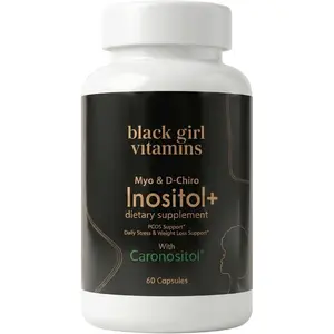 Black Girl Vitamins Inositol Supplement, 2000mg Myo + 50mg D-Chiro, Vegan Capsules to Support Hormone Balance, Healthy Ovarian & Menstrual Wellness, 60 Count