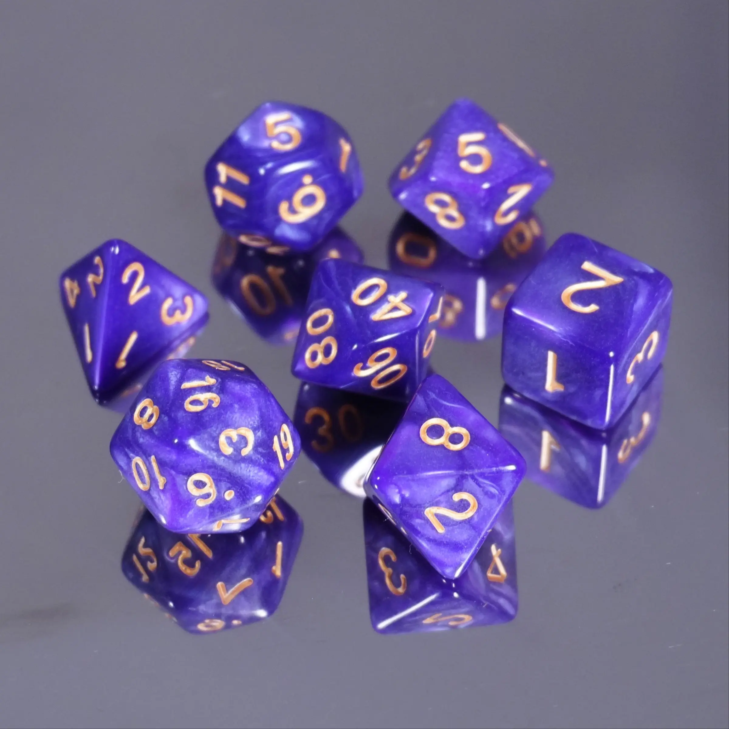 Vibrant Multifaceted Durable Dice Set of 7, 6 Colors, Perfect for Trpg, Dnd, Party Games, Family Entertainment, Halloween & Thanksgiving Gift