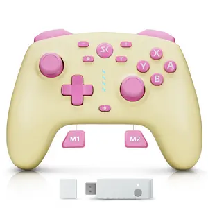 Controller for /Lite/OLED/ 2, Hall Effect Triggers & Joysticks/Wake-Up Function/Turbo,  2 Controller with 2.4G Adapter/2 Macro Buttons,  2 Pro Controller Yellow