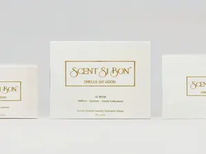 Scent Si Bon Le Beige Bundle, Includes One Of Each Le Beige Detergent Sheets, Le Beige Dryer Sheets, & Luxury Display Box, Eco-Friendly, Infuse Your Clothes with a Fragrant Scent