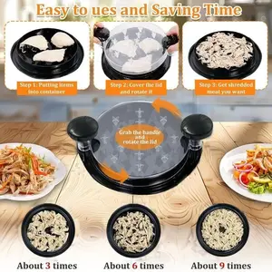 Chicken Strainer, Chicken Breast Strainer, Cooked Meat Strainer, Transparent Lid, Ergonomic Design, Auto Water Absorption, Easy Clean
