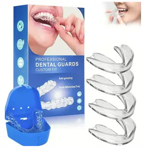 4pcs/Box Mouthguard Molding for Clenching Teeth Moldable Dental Teeth Night Guard for Adult Stop Teeth Grinding Bruxism Tray
