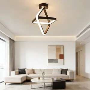Creative LED Ceiling Light, Aluminium Profile Compact Ceiling Light, Wired Version, Classic Black, Home Decor Lighting, Suitable For Hallways, Entrance Doors, Corridors, and Foyers, Indoor Fixed Lighting Fixture