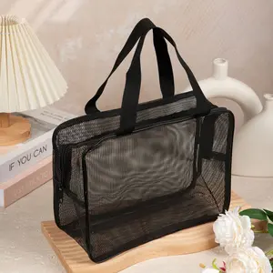 Large Capacity Sports Swim Bag, Mesh Bath Shower Pouch, Portable Travel Toiletry Organizer, Ideal for Beach, Swimming, Gym