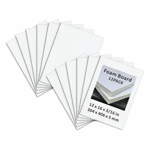 Foam Board  12 Pack White Poster Board, 3/16 in Thick Craft Foam Core Board, Puzzle Board, Double Sided, Foam Sheets for Picture, Project, Presentation, Artwork, Signage and Crafts
