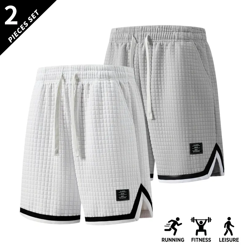 3-pack men’s breathable waffle basketball shorts with an elastic drawstring waist, side pockets, contrast piping, and a split hem—ideal for the gym, running, training, and everyday wear. 3-pack men’s breathable waffle basketball shorts with an elastic drawstring waist, side pockets, contrast piping, and a split hem—ideal for the gym, running, training, and everyday wear.