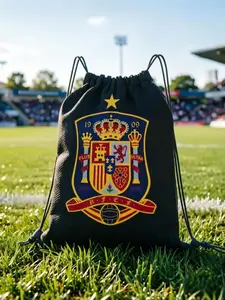 1 pc Spain Football Portable Shopping Drawstring Bags Multifunctional Sports Bag Riding Backpack Gym Shoes Storage Backpacks Match Day Essentials