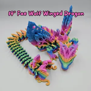 Fae Wolf Winged Dragon - 19" Dragon Collectible Figurine