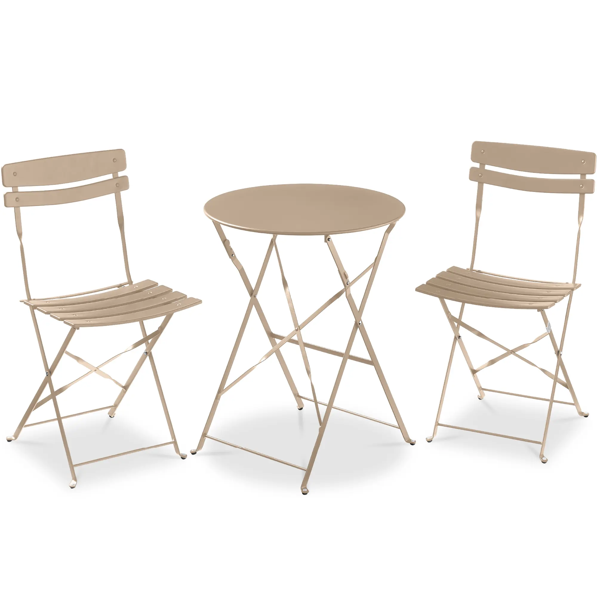 Best Choice Products 3-Piece Small Bistro Set, Folding Patio Furniture Set of 2 Chairs and Table