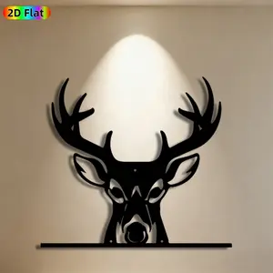 1pc Deer Head Metal Wall Art, Majestic Deer Head Statue Mural, Ideal Gift for Christmas, New Year, Wildlife Decor Enthusiasts, Rust-Resistant Metal Wall Decor Wall Sculptures, Perfect for Living Room Wall & Garden Fence Wall, Unique Home & Outdoor Decor