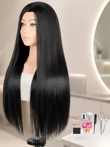 24 Inch Mannequin Head Training Head Manikin Cosmetology Doll Head for Hairdresser Practice Braiding Hair Styling