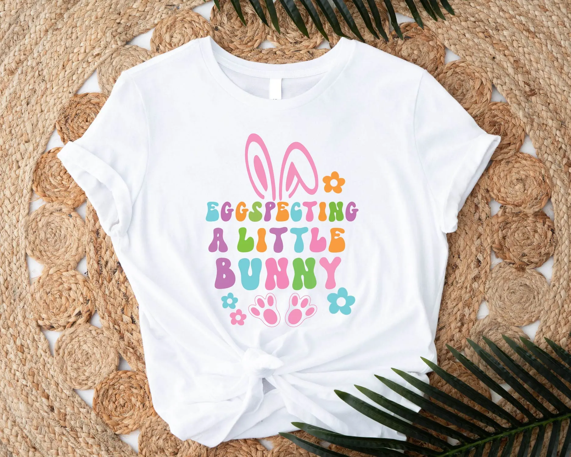 Eggspecting A Little Bunny T-shirt, Pregnancy Announcement Shirt, Easter Maternity Tee, Baby Reveal Shirt, Pregnant Mom T-shirt, Easter Baby Shower Tee