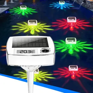 IP68Waterproof Wireless Pool Thermometer Easy Read, Digital Pool Thermometer 9 Light Show Floating for Swimming Pool, Hot Tub, Cold Plunge, Pond,  Water Temperature Monitor