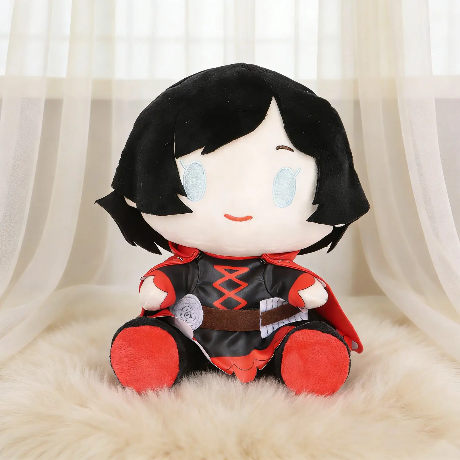 20cm/7.87in RWBY Plush Ice Queendom Ruby Rose - Sitting Anime Character Plush Toy, Soft Stuffed Figure, Soft Cuddly Gift, Soft Huggable, Made With Soft Fabric And Fluffy Filling, A Must-Have Collectible For RWBY Fans, Girlfriends, And Children