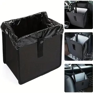 1 piece durable polyester car trash can, multi-functional washable foldable hanging storage bucket bag for vehicle, travel and outdoor use, Car Interior Organizers