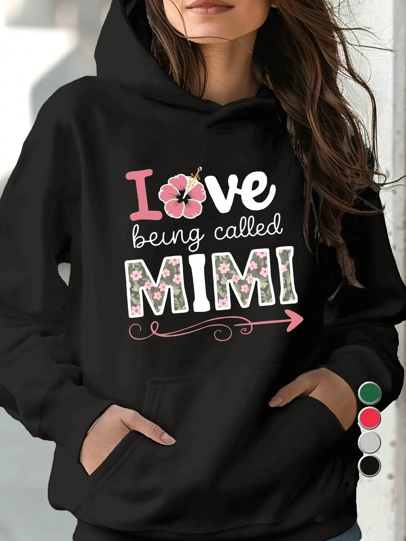 Women's Hoodie, I Love Being Called Mimi Graphic Print Sweatshirt, Soft Casual Pullover with Long Sleeves, Fitted for Everyday Wear, S-5XL, Printed, Soft Fabric, 3Xl, Personalized Look, Joggers, Fashion, Tops, Universal Size, Piece, Lady, All Seasons, Pul