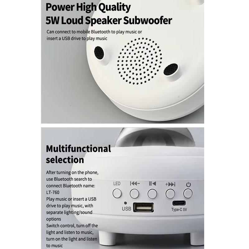 UFO Spaceship Projection Starry Sky Lamp with Bluetooth Speaker LED Lights Bedroom RGB Aurora Moon Lamp for Room Decor Christmas Kids Gift Dual Control Options USB Drive Compatible