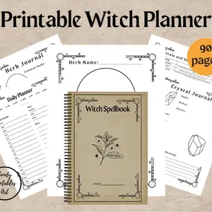 Witch Spellbook Planner, Spiral Bound Planner, 1 Count Magic Elements Schedule, Suitable for  Witch To-do List, Grimoire Pages, Personal Organizer & Office Stationery & Supplies