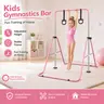 FIZCKEOM Kids Gymnastics Bar for Home - Adjustable Pole, Foldable Junior Equipment, Child-Sized, Strong & Durable Gymnastics Gifts to Boost Balance & Strength for Boys & Girls