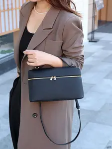 New Summer Retro Genuine Leather Box Bag for Women, Handbag Crossbody Small Backpack 27cm, Stylish and Practical Design