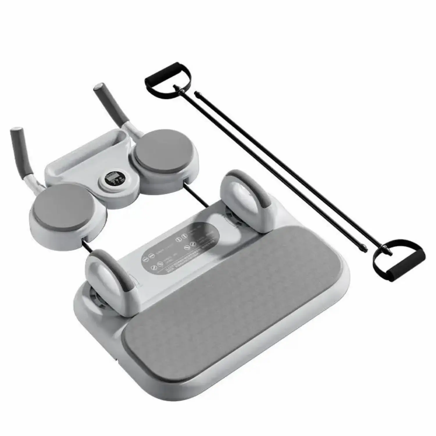 6-in-1 Push-Up Board & Ab Roller System with Smart Timer, Adjustable Resistance Bands & Anti-Slip Core Trainer for Complete Home Fitness - Total Body Workout Solution!