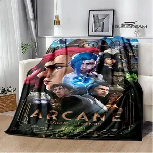 Arcane: League of Legends Cartoon Printed blanket Flannel Warm blankets Soft and Skin-friendly blanket bed linings Birthday Gift
