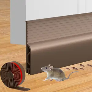 39" Adjustable Brown Draft Stopper - Door Hardware, Bottom Seal, Weather Stripping for Noise & Cold Insulation, Ideal for Interior/Exterior Use