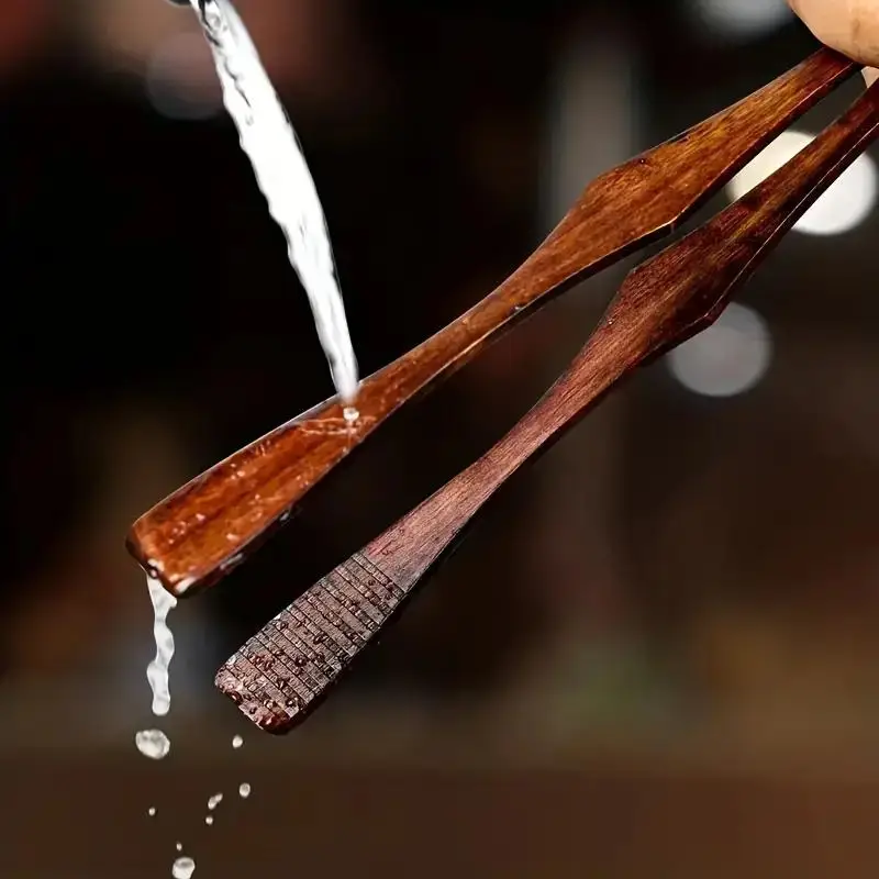 Wooden Food Tong, High Temperature Resistant Food Tong, Multifunction Kitchen Cooking Utensils for Steak, Fruit, Bread, Rotisserie, Barbecue, Salad