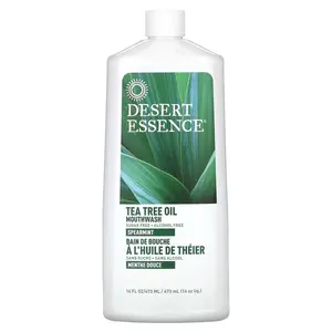 Desert Essence Tea Tree Oil Mouthwash, Spearmint, 16 fl oz (473 ml)